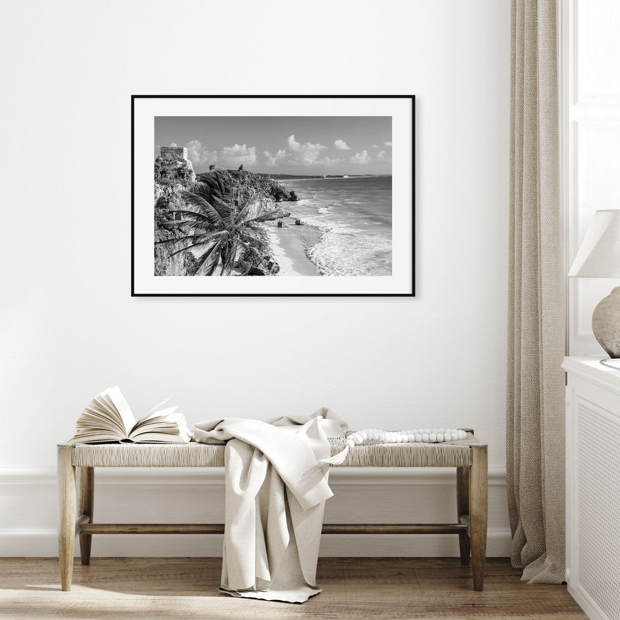 Tulum Landscape B&W Poster