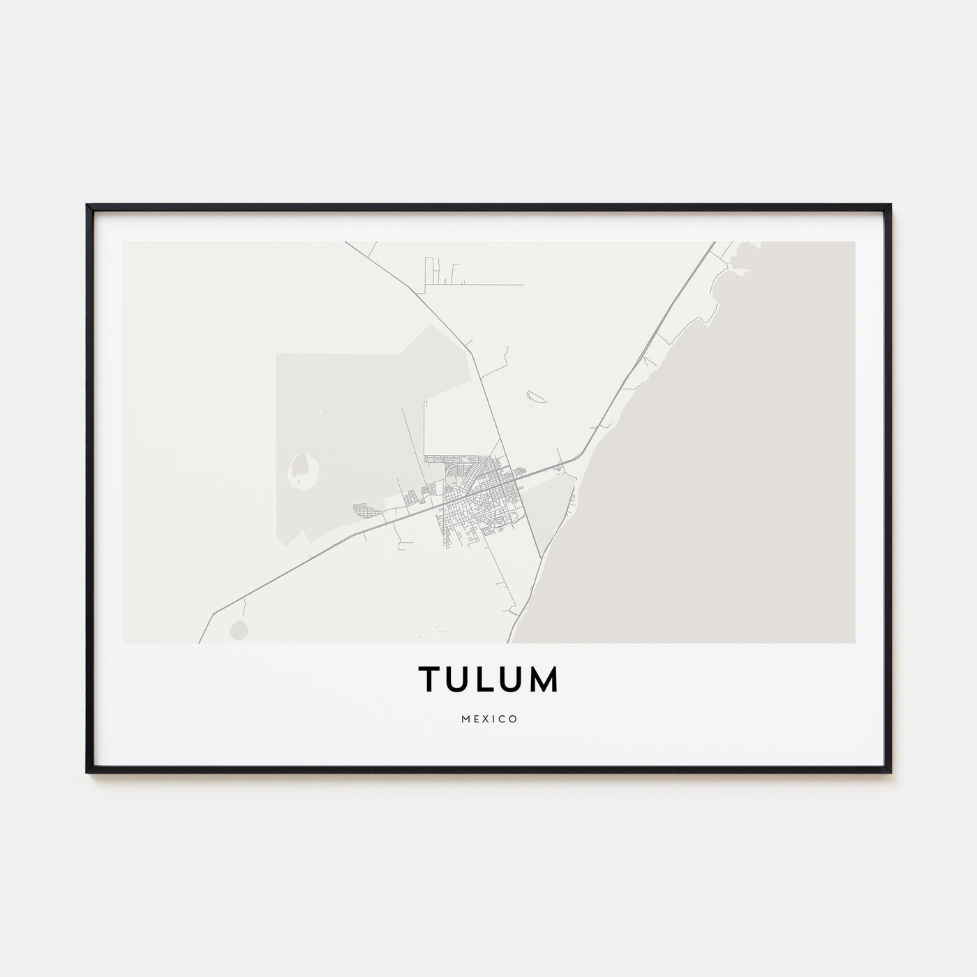 Tulum Map Landscape Poster