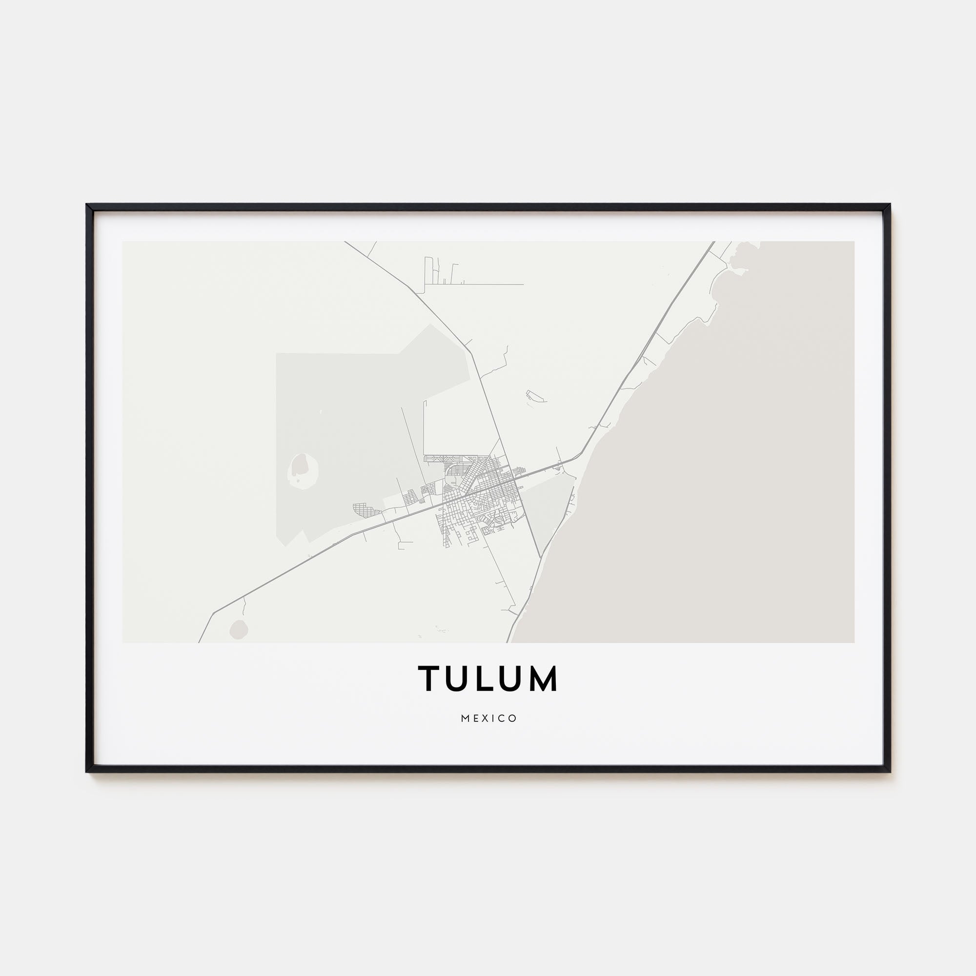 Tulum Map Landscape Poster