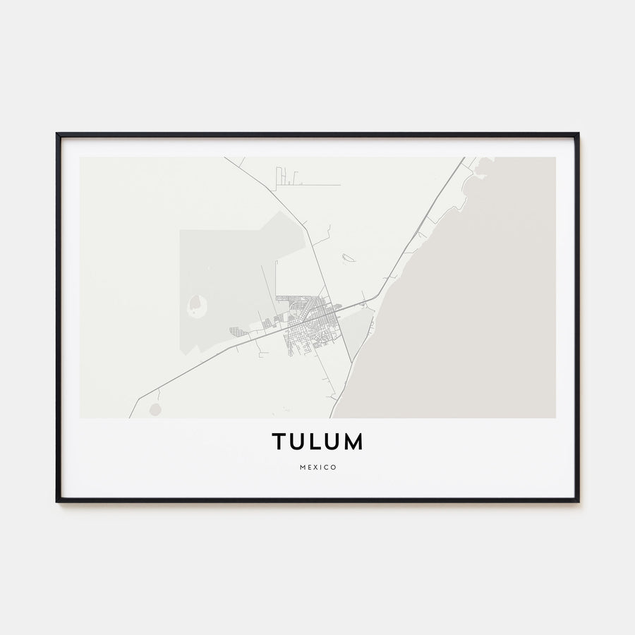 Tulum Map Landscape Poster