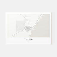 Tulum Map Landscape Poster