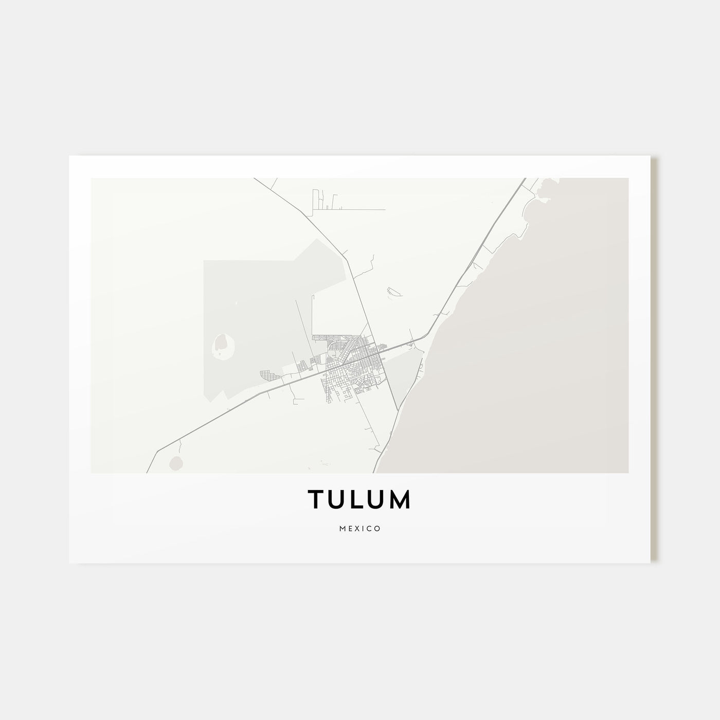 Tulum Map Landscape Poster
