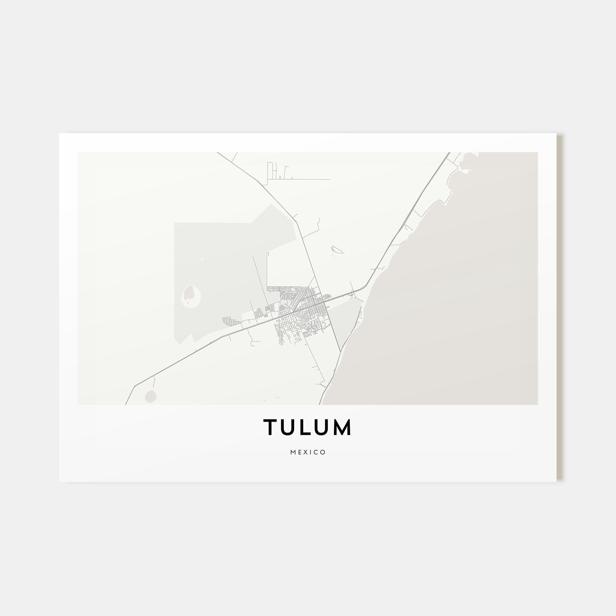 Tulum Map Landscape Poster