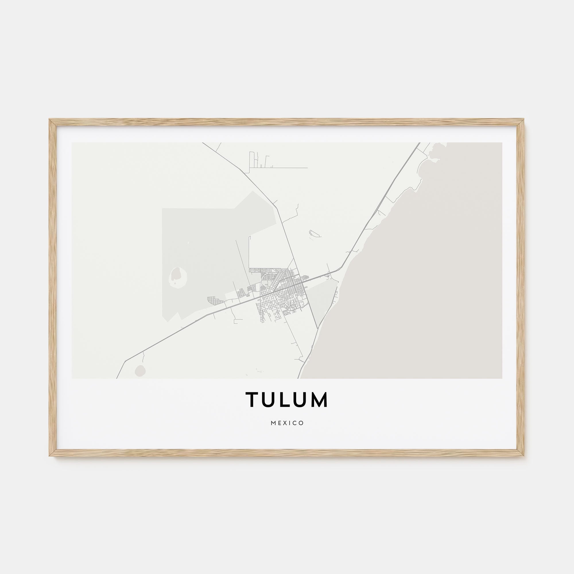 Tulum Map Landscape Poster