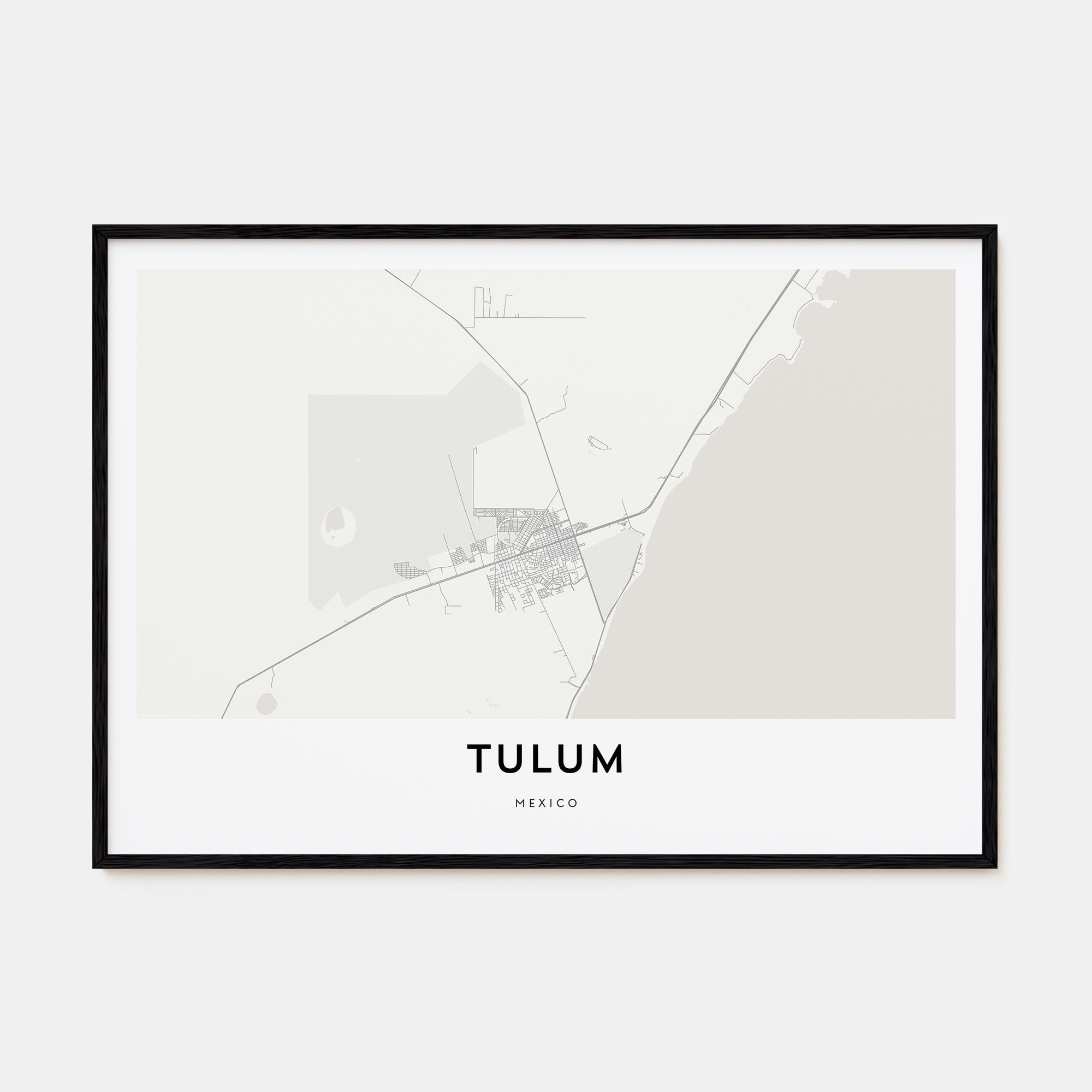 Tulum Map Landscape Poster