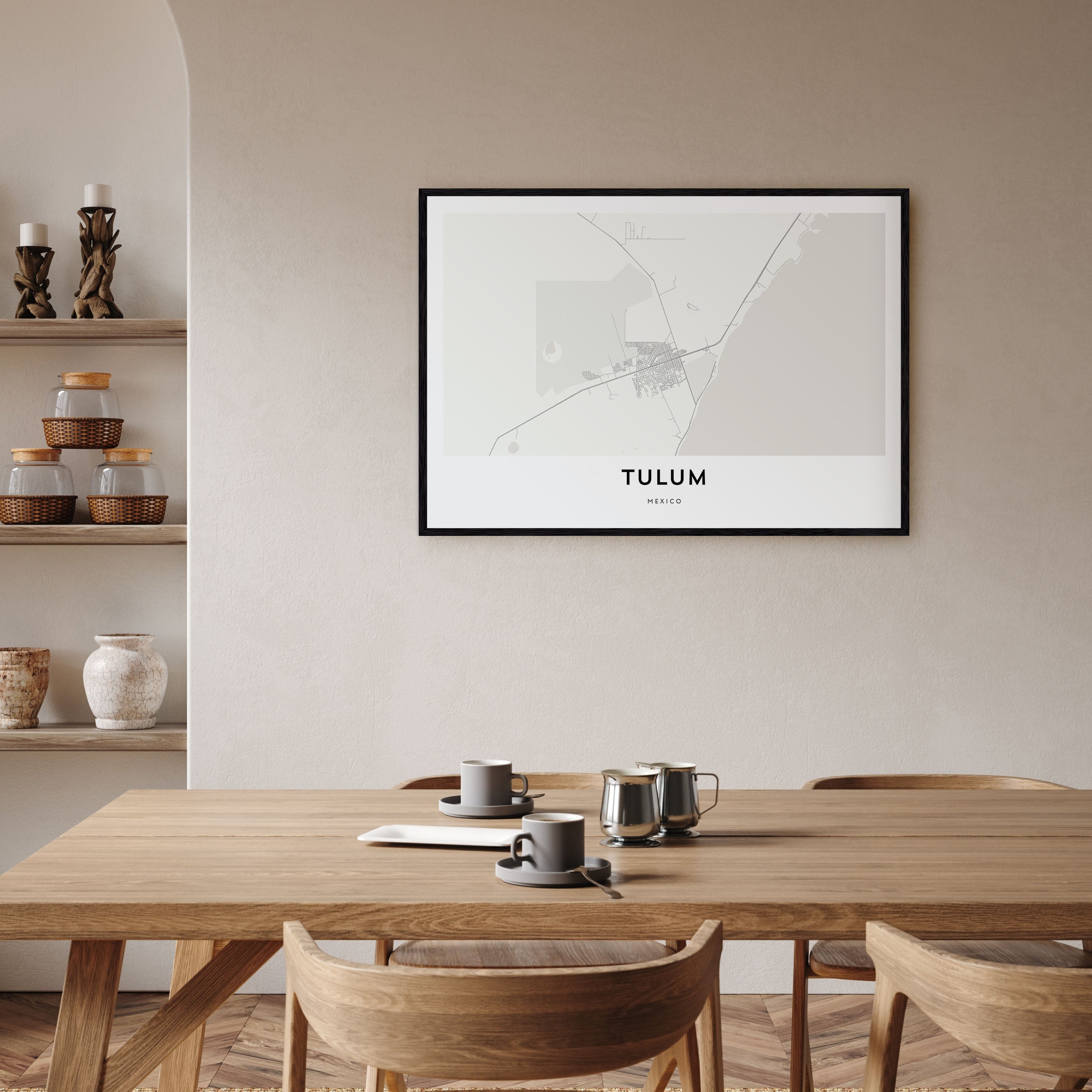 Tulum Map Landscape Poster