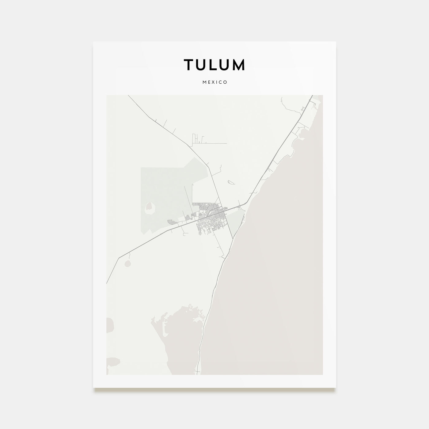 Tulum Map Portrait Poster