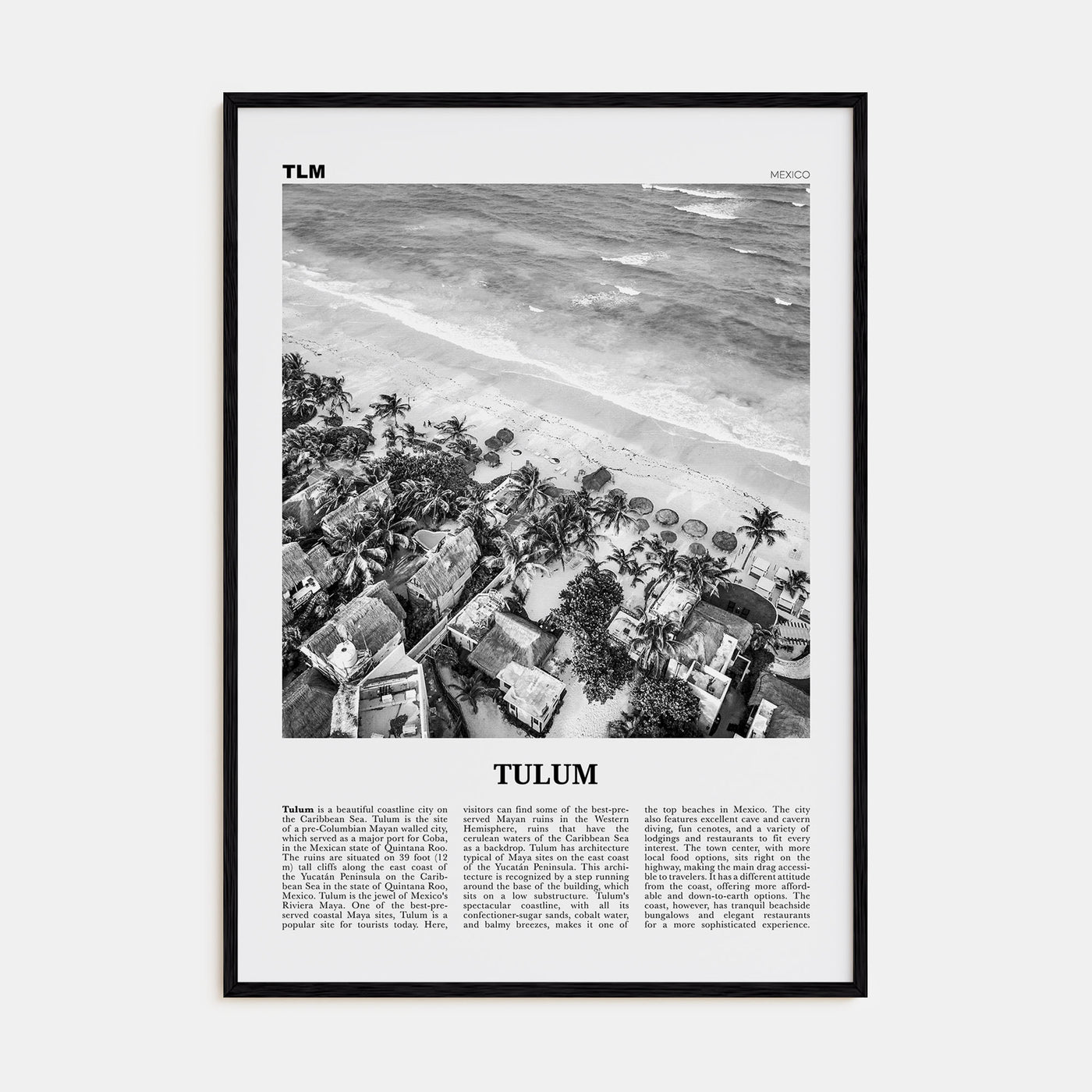 Tulum Travel B&W No 2 Poster