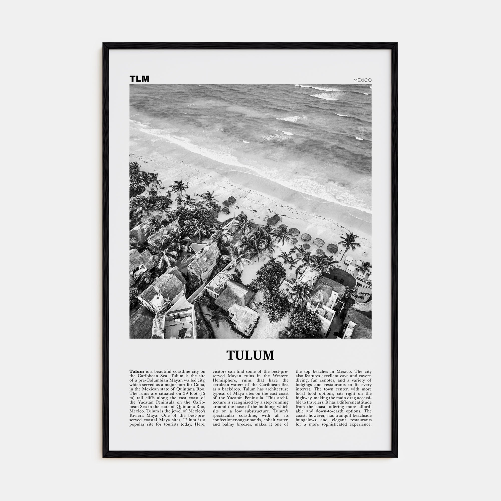 Tulum Travel B&W No 2 Poster