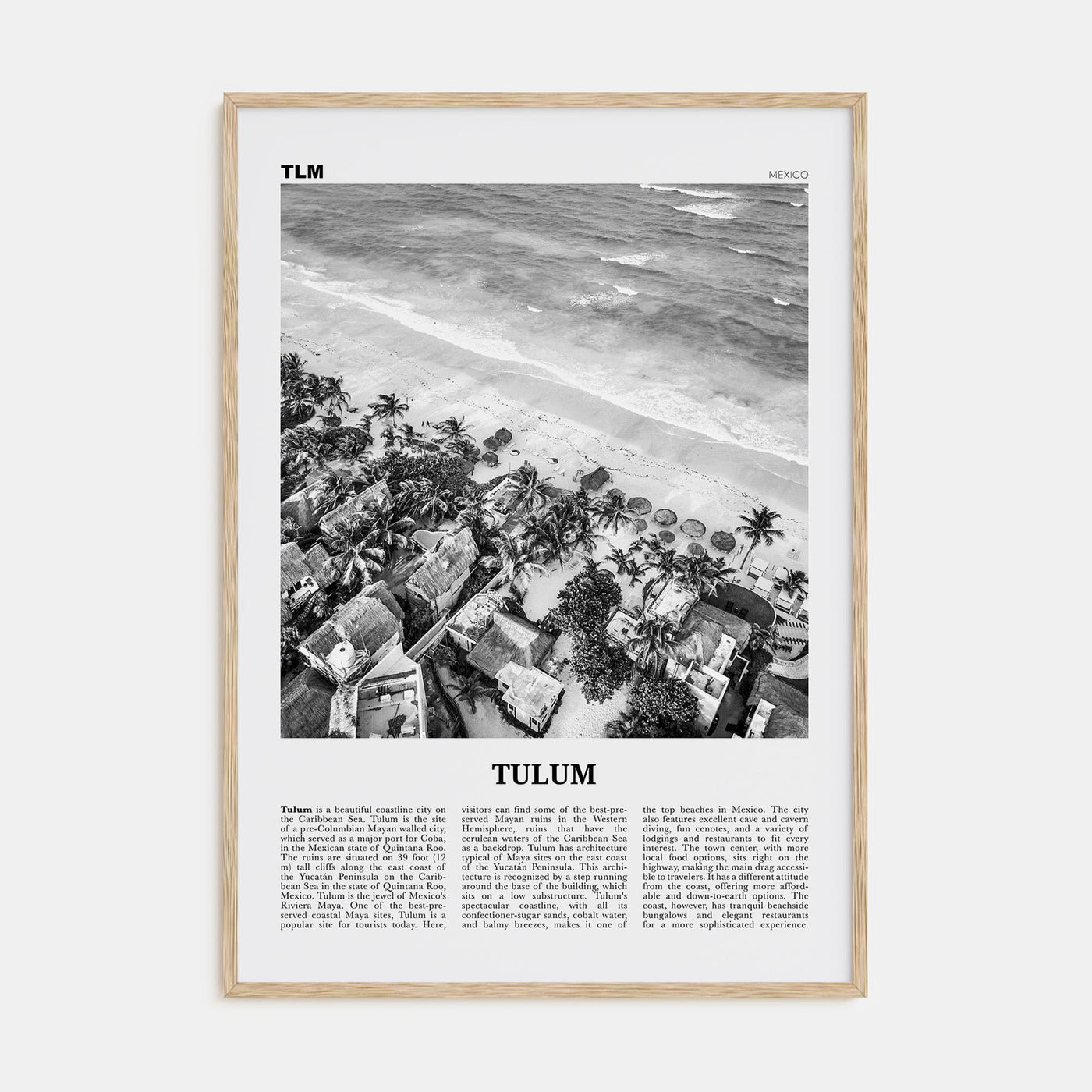 Tulum Travel B&W No 2 Poster