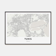 Tunis Map Landscape Poster