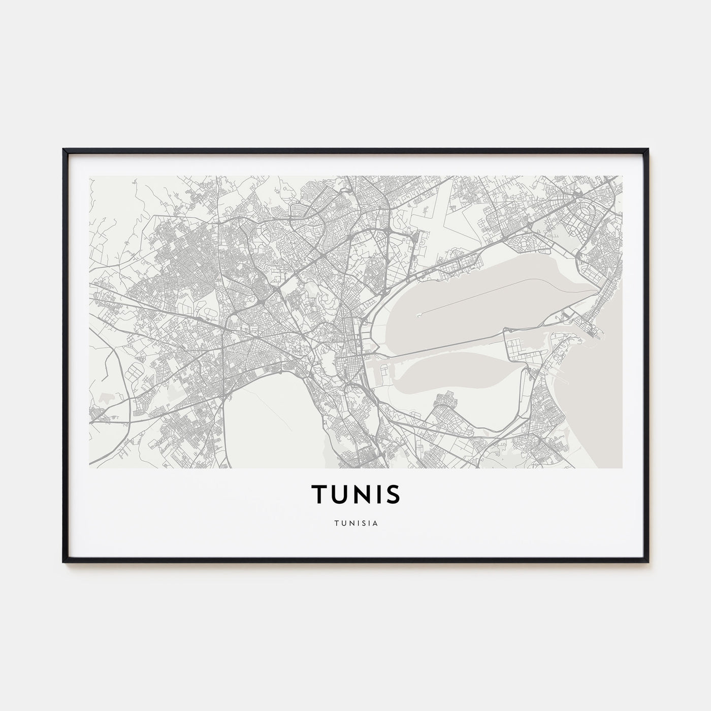 Tunis Map Landscape Poster