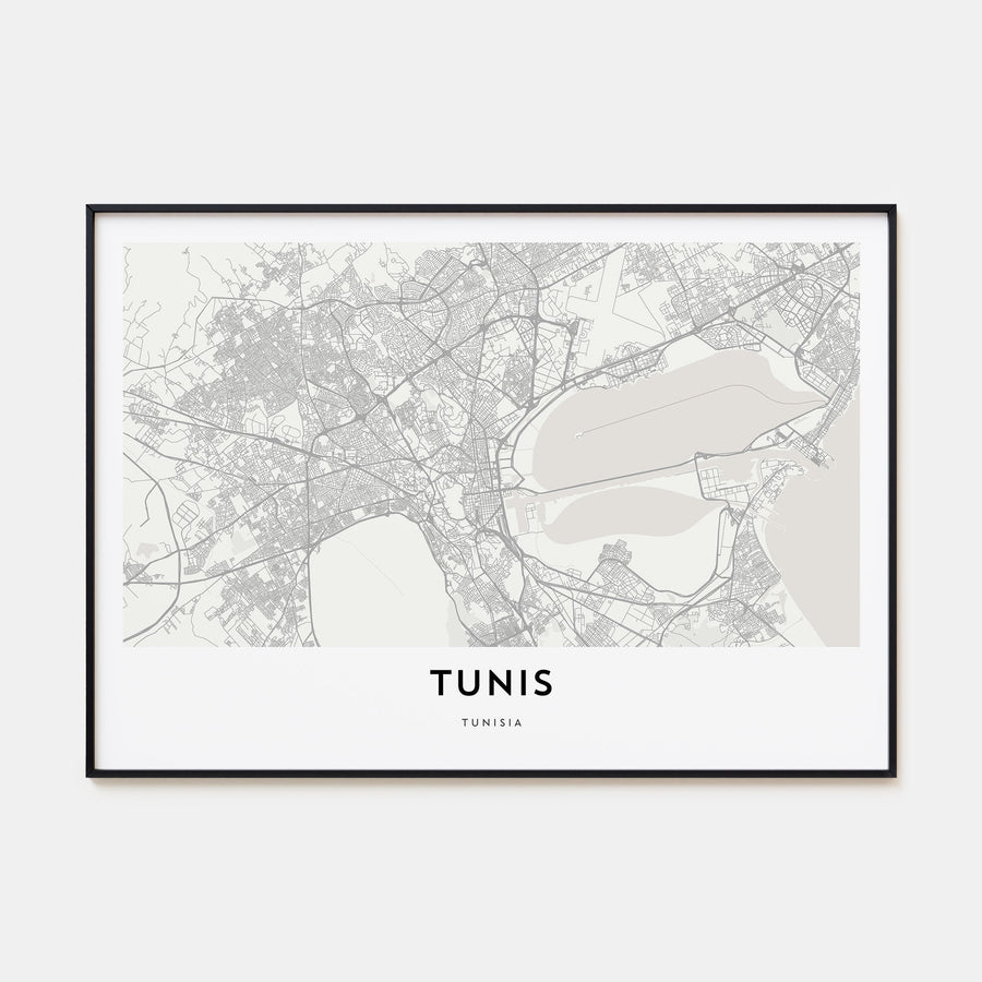 Tunis Map Landscape Poster