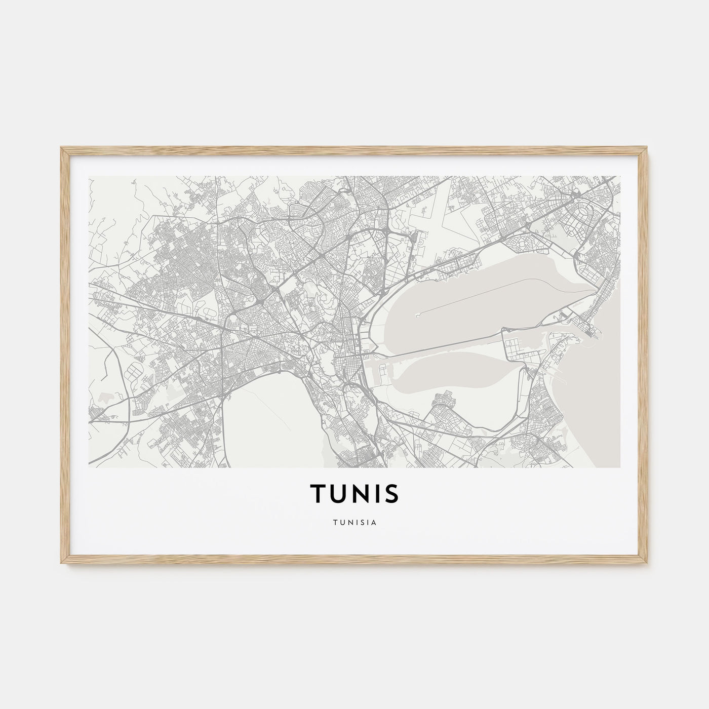 Tunis Map Landscape Poster