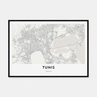 Tunis Map Landscape Poster