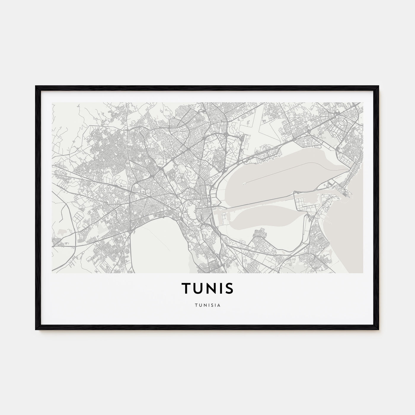 Tunis Map Landscape Poster
