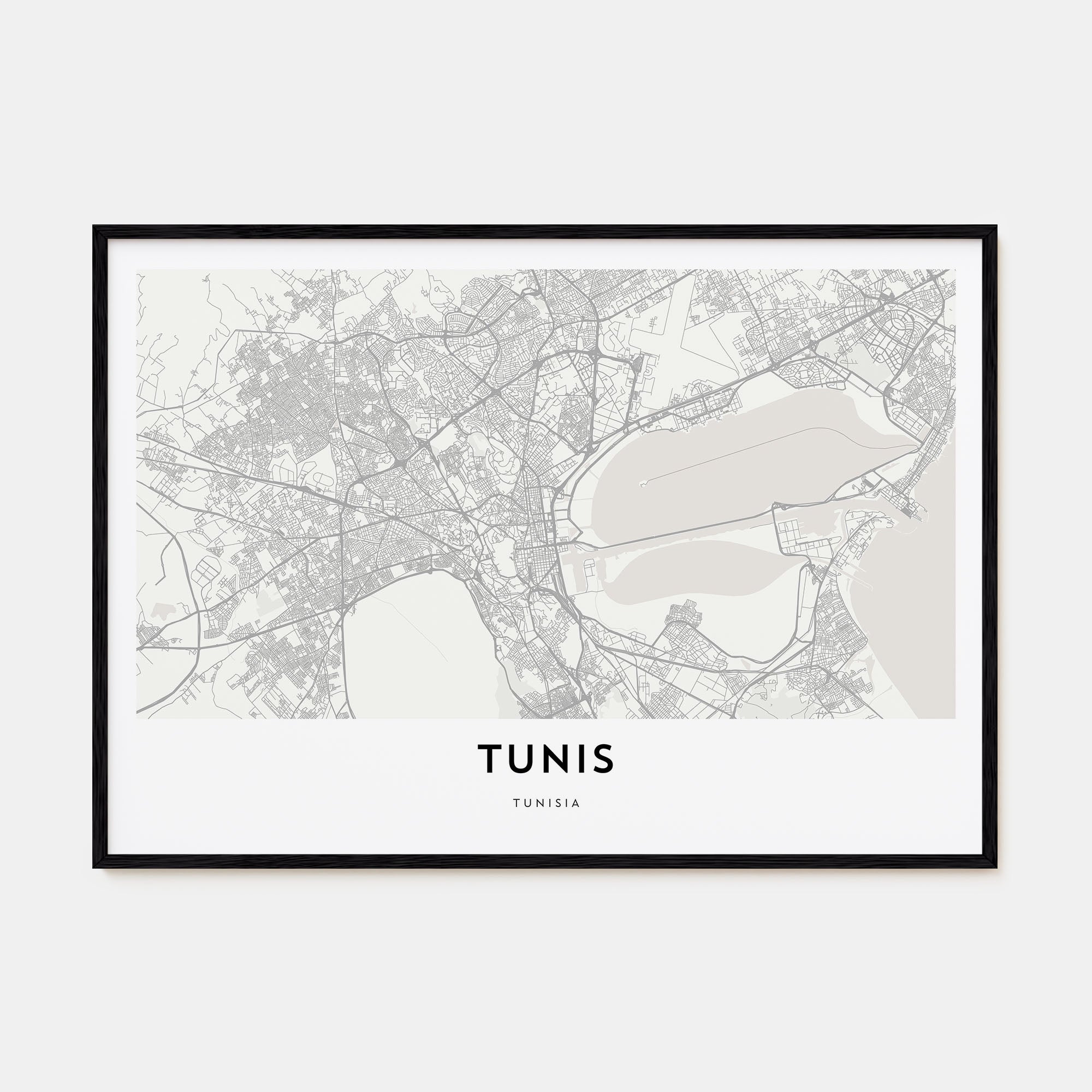 Tunis Map Landscape Poster