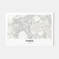 Tunis Map Landscape Poster