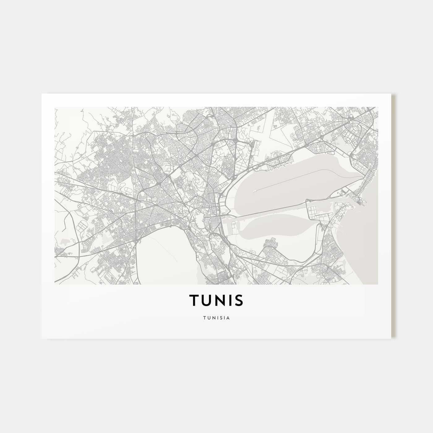 Tunis Map Landscape Poster