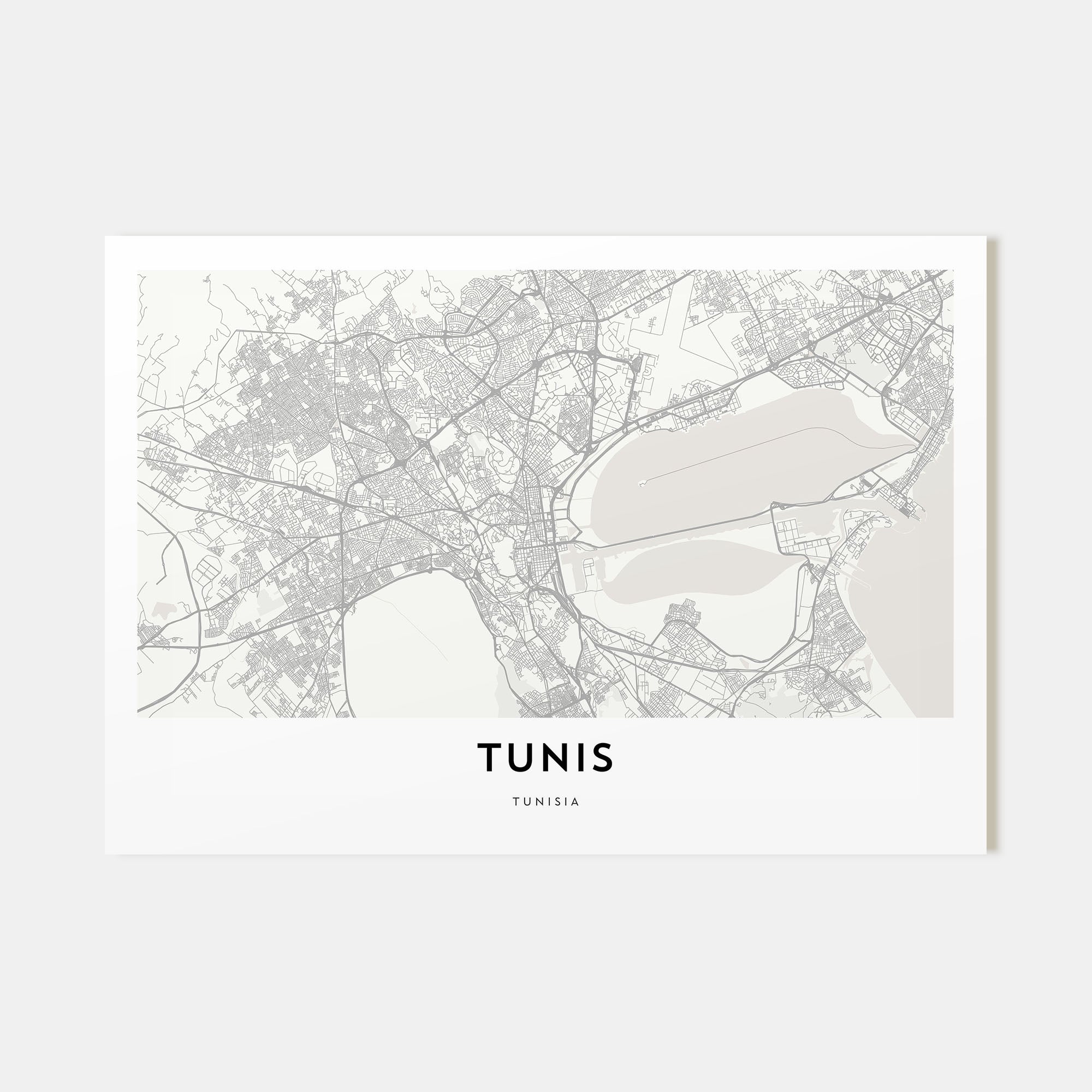 Tunis Map Landscape Poster