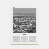 Tunis Travel B&W Poster