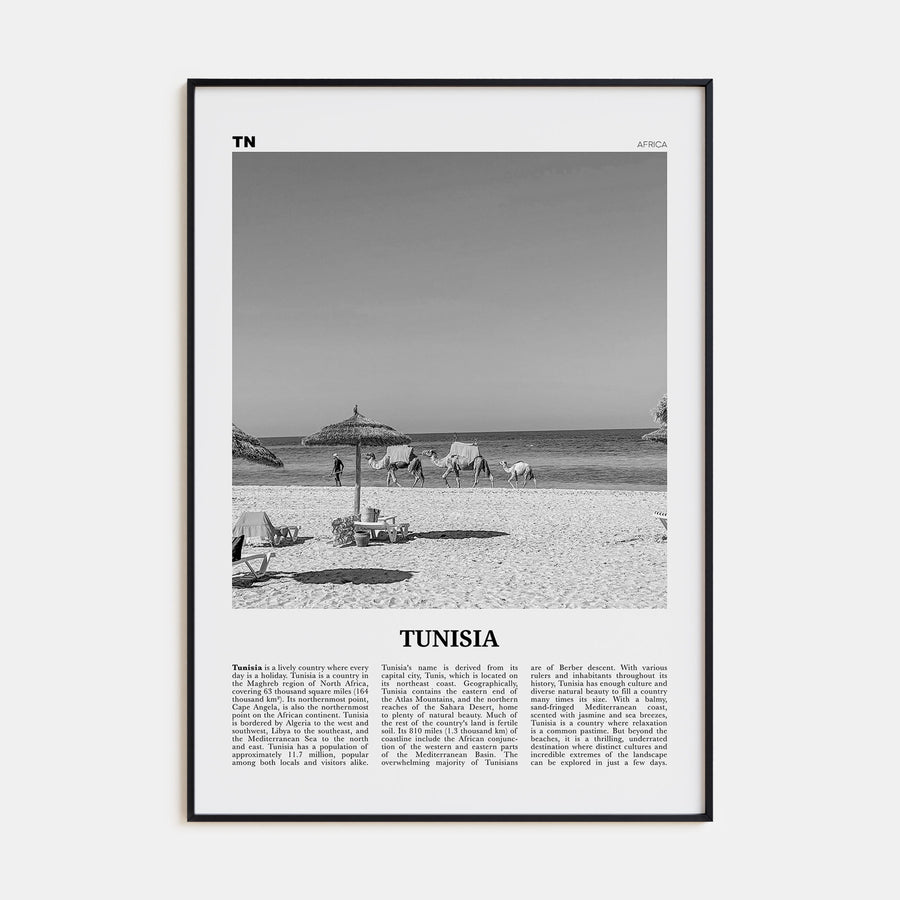 Tunisia Travel B&W Poster