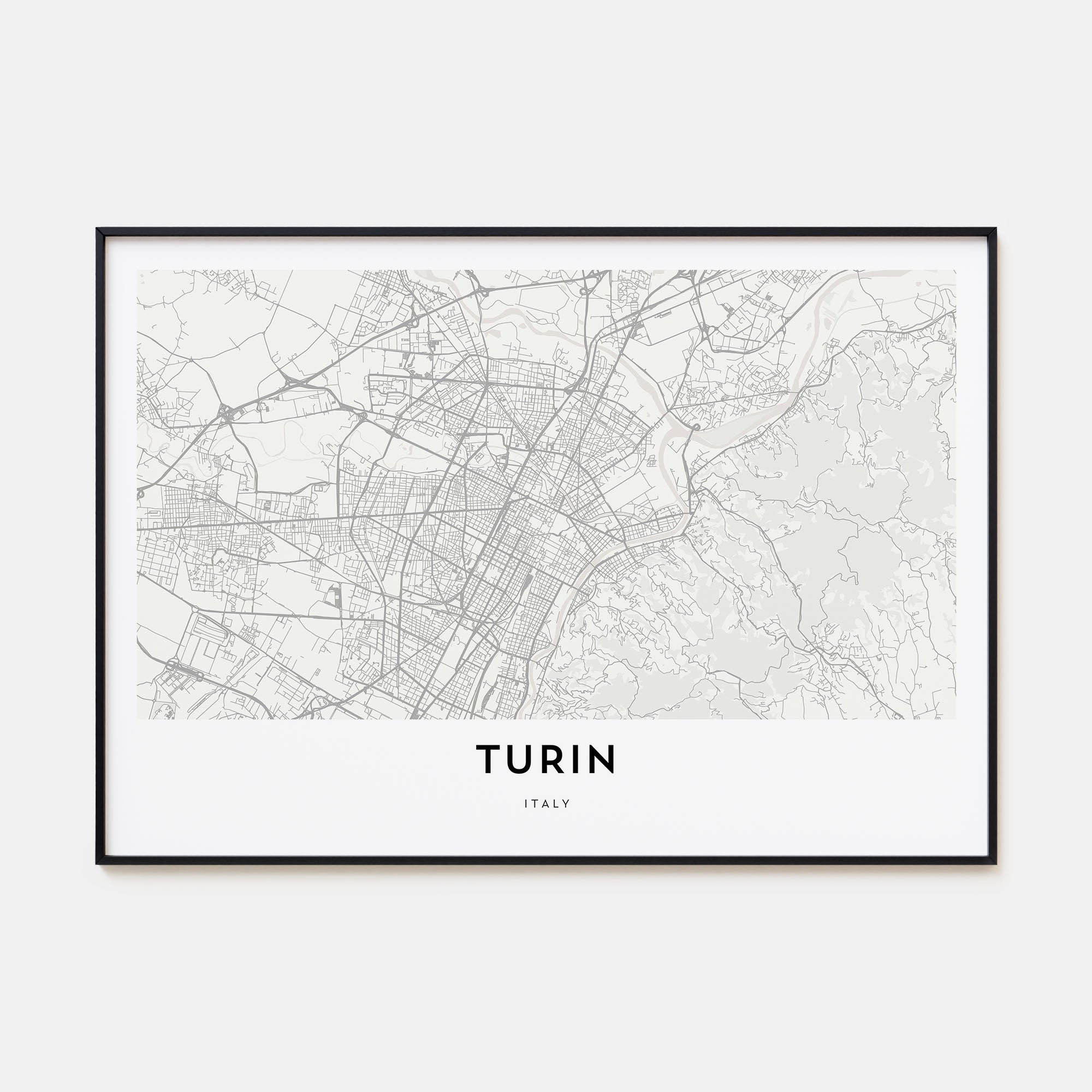 Turin Map Landscape Poster