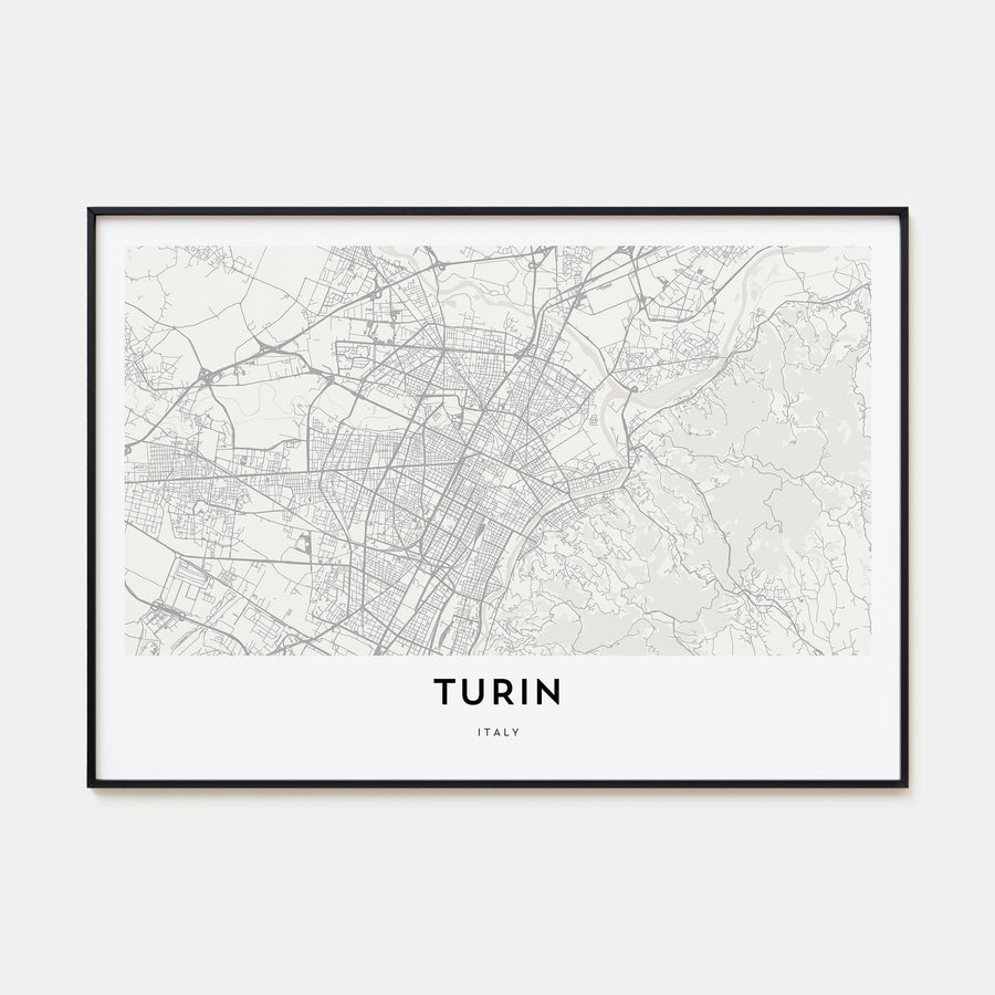 Turin Map Landscape Poster