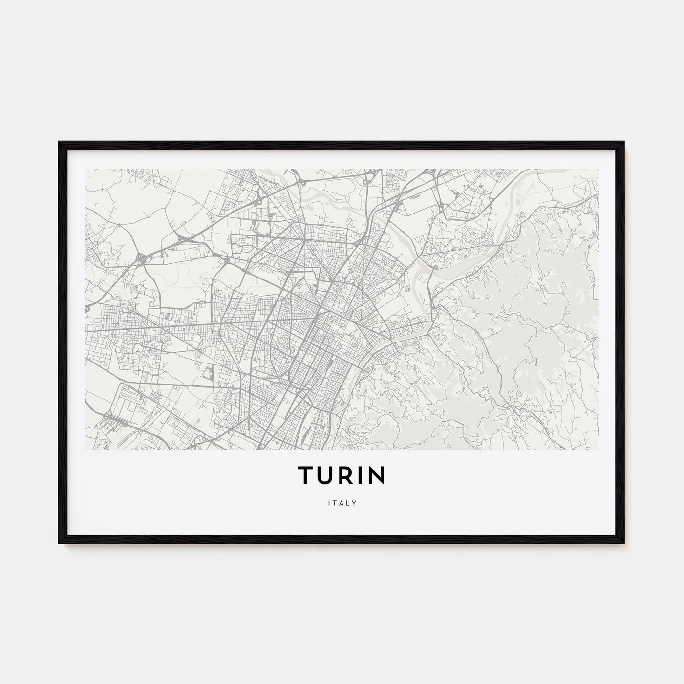 Turin Map Landscape Poster
