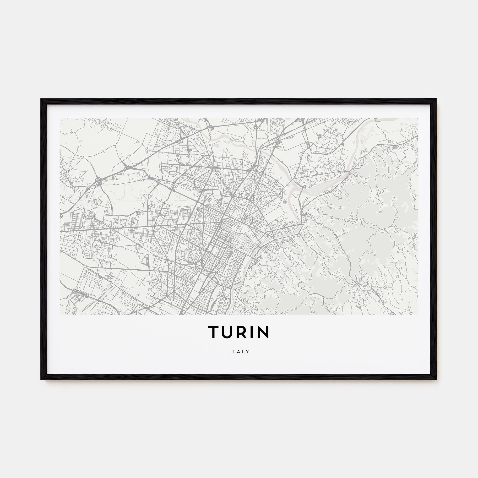 Turin Map Landscape Poster