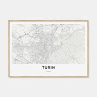 Turin Map Landscape Poster