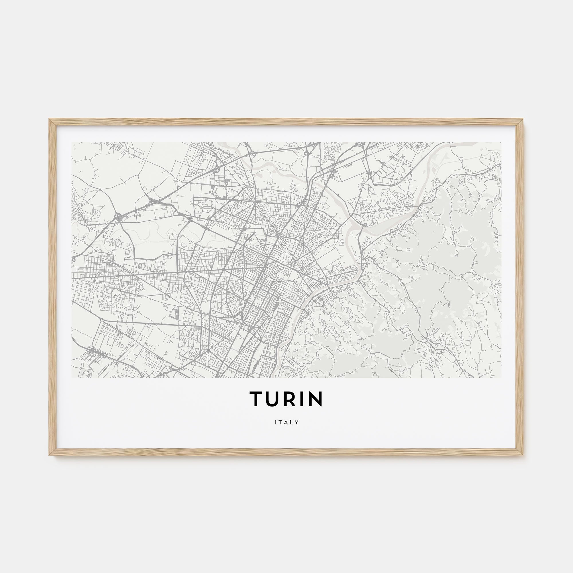 Turin Map Landscape Poster