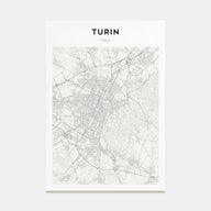 Turin Map Portrait Poster