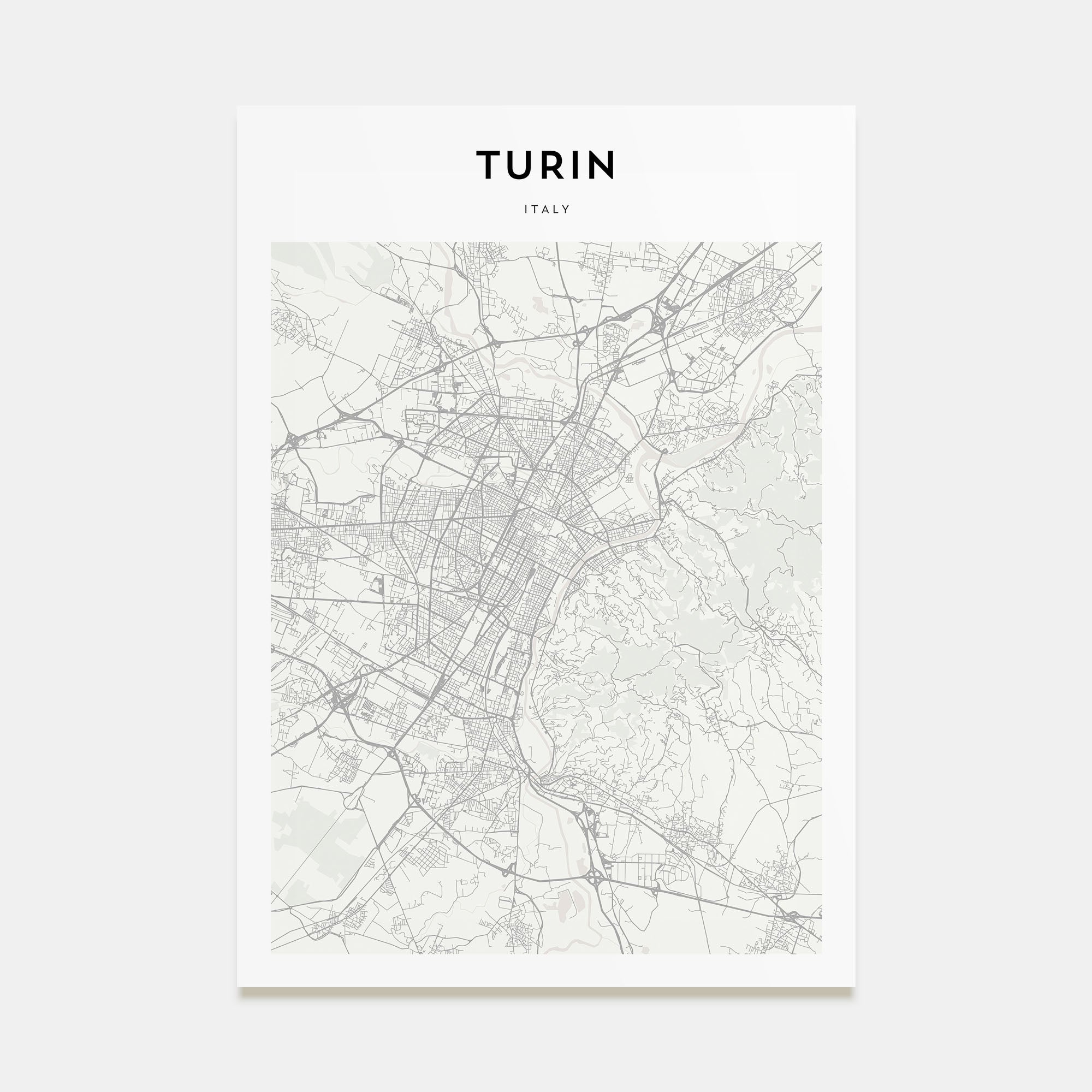 Turin Map Portrait Poster