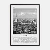 Turin Travel B&W Poster