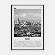 Turin Travel B&W Poster