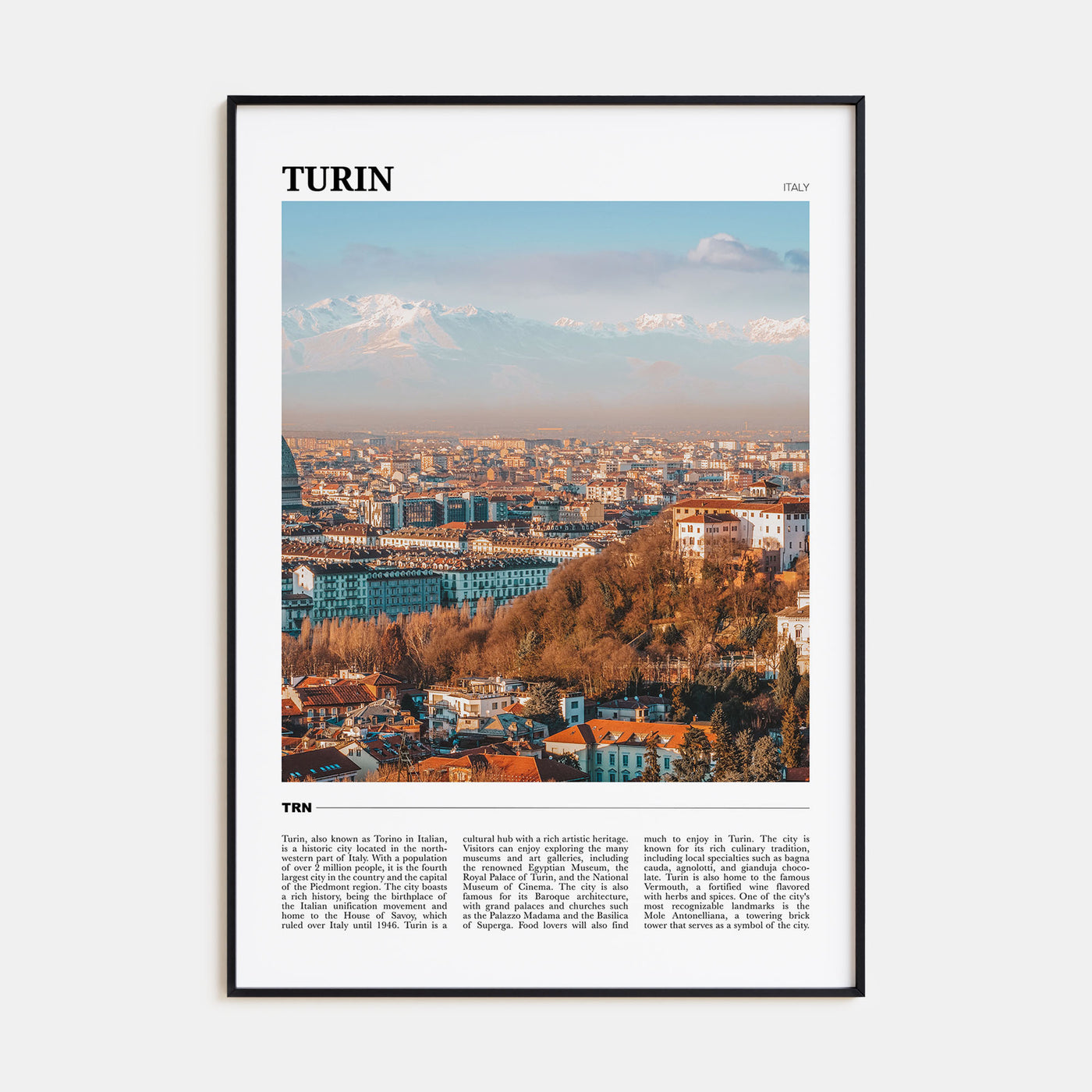 Turin Travel Color Poster