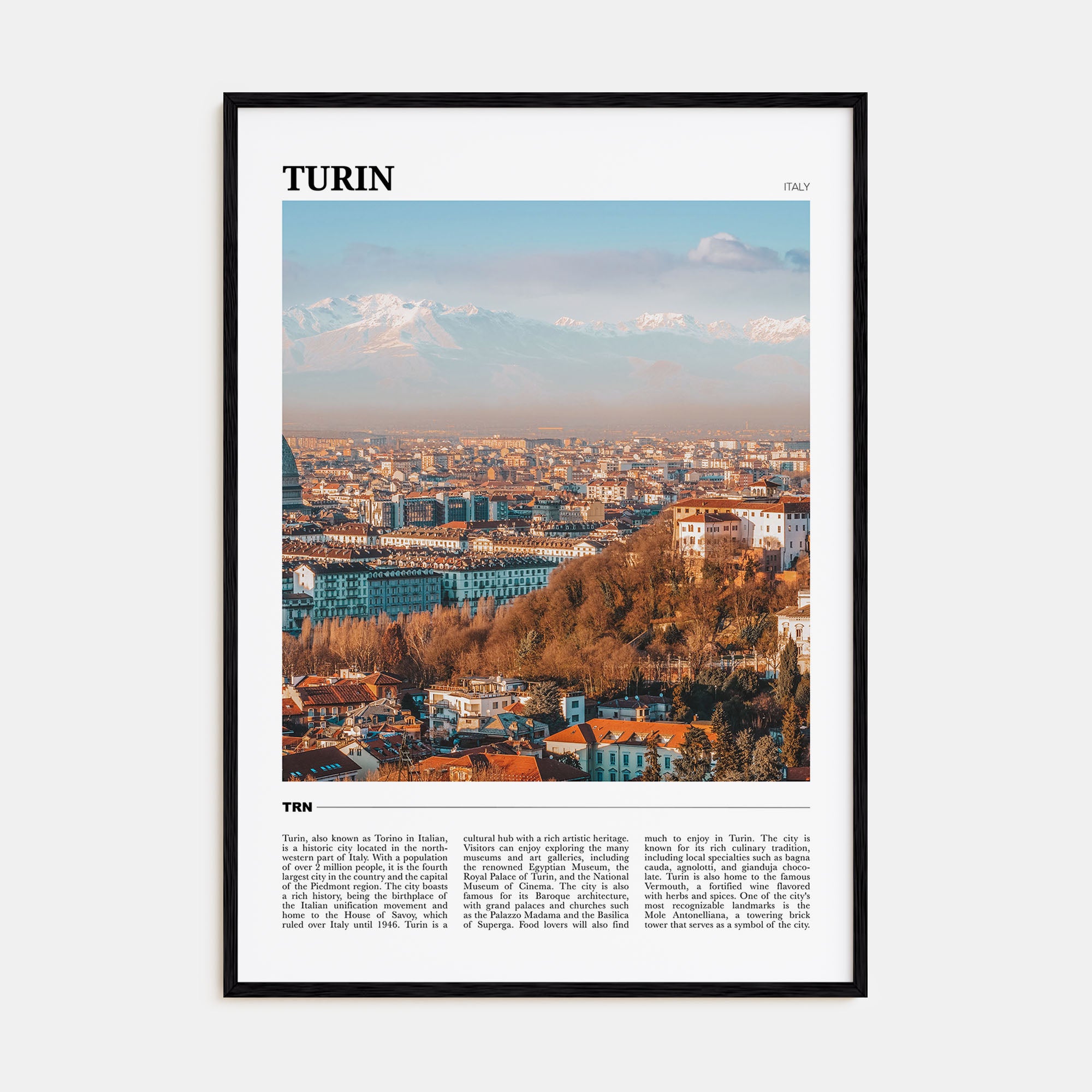 Turin Travel Color Poster
