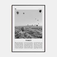 Turkey Travel B&W Poster