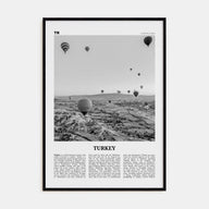 Turkey Travel B&W Poster