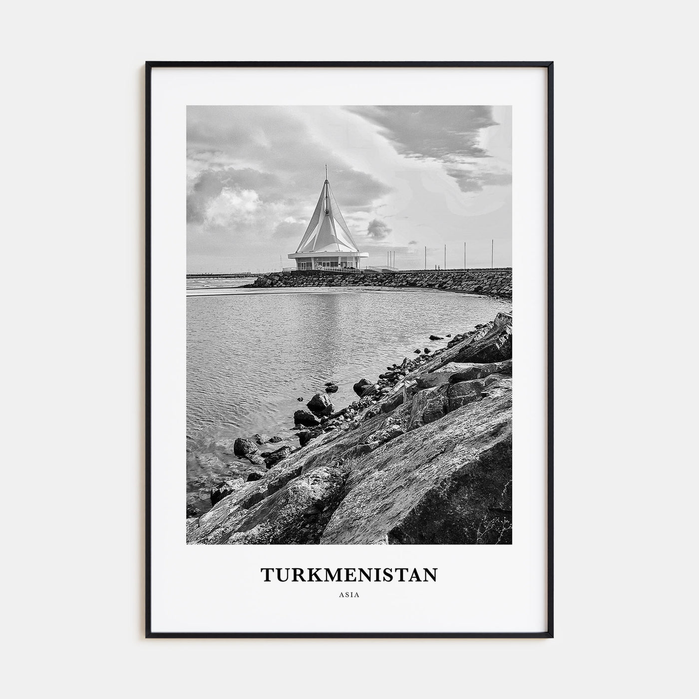 Turkmenistan Portrait B&W Poster