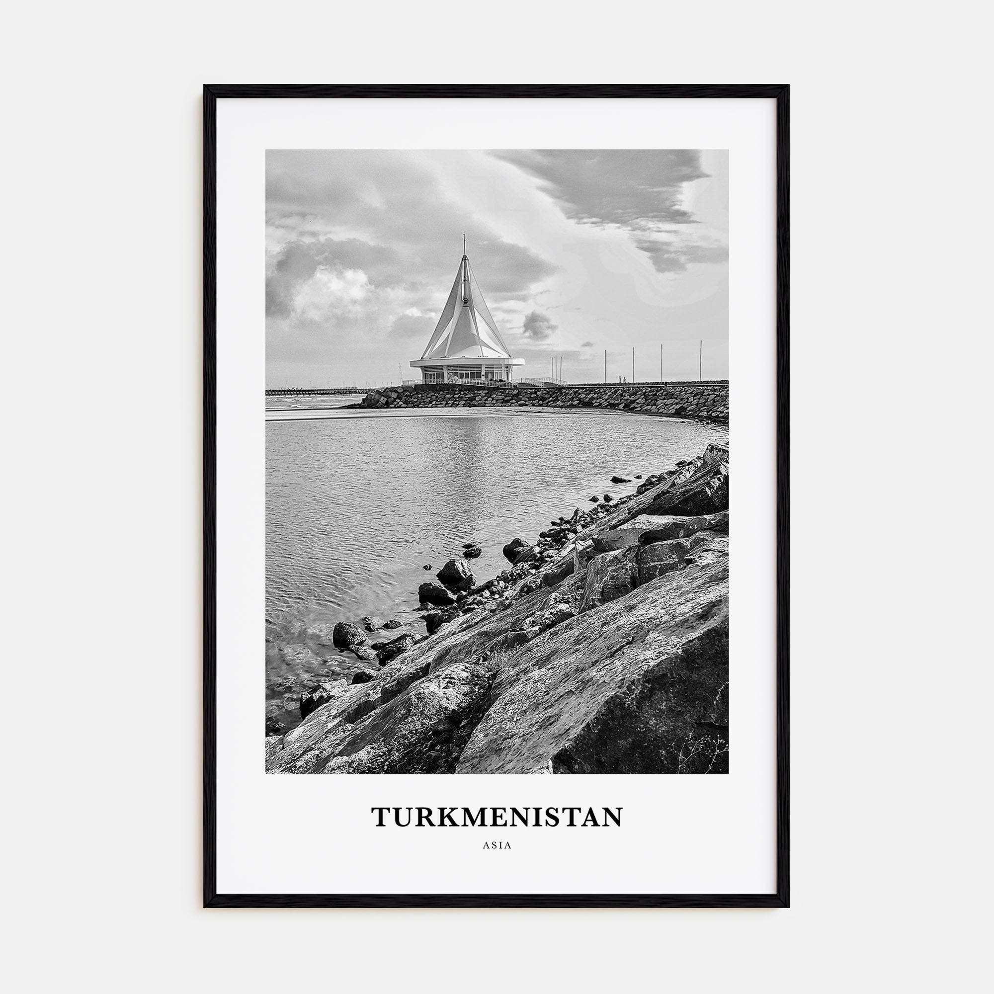 Turkmenistan Portrait B&W Poster