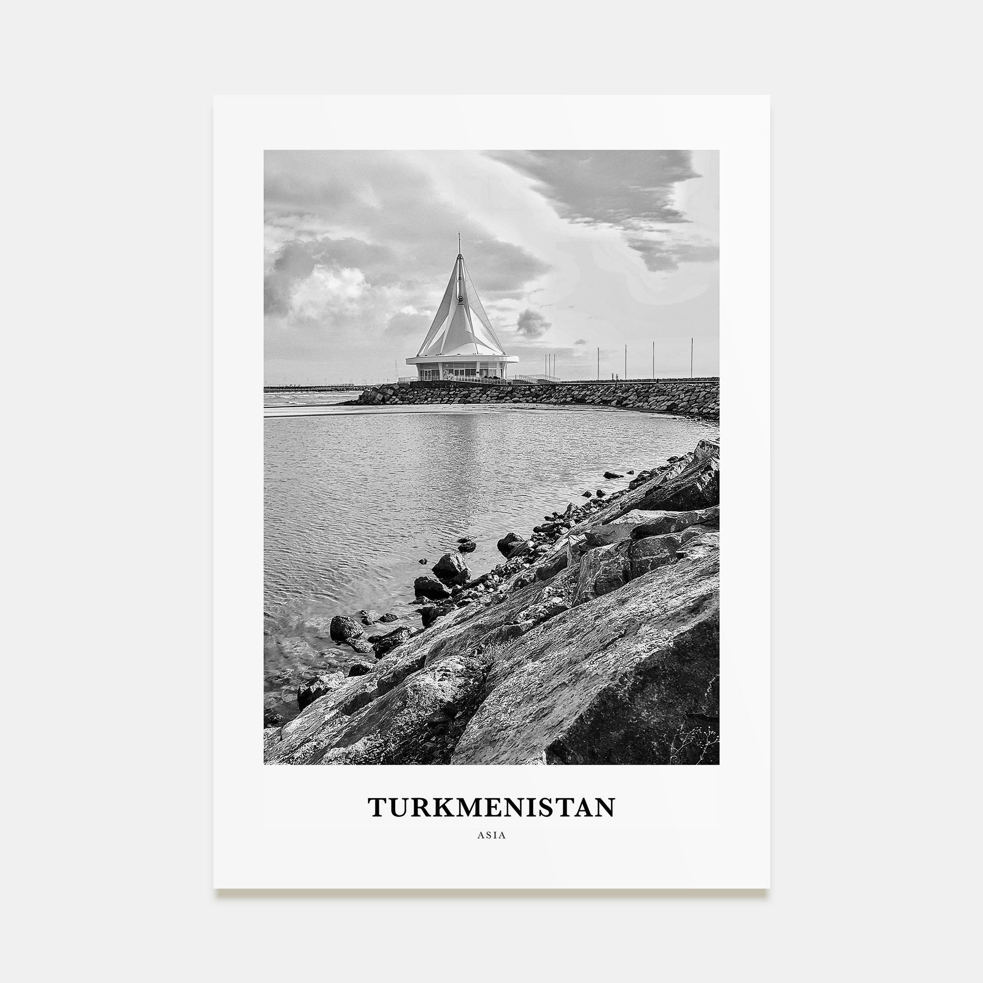 Turkmenistan Portrait B&W Poster
