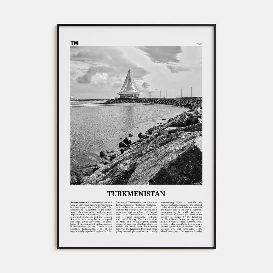 Turkmenistan Travel B&W Poster
