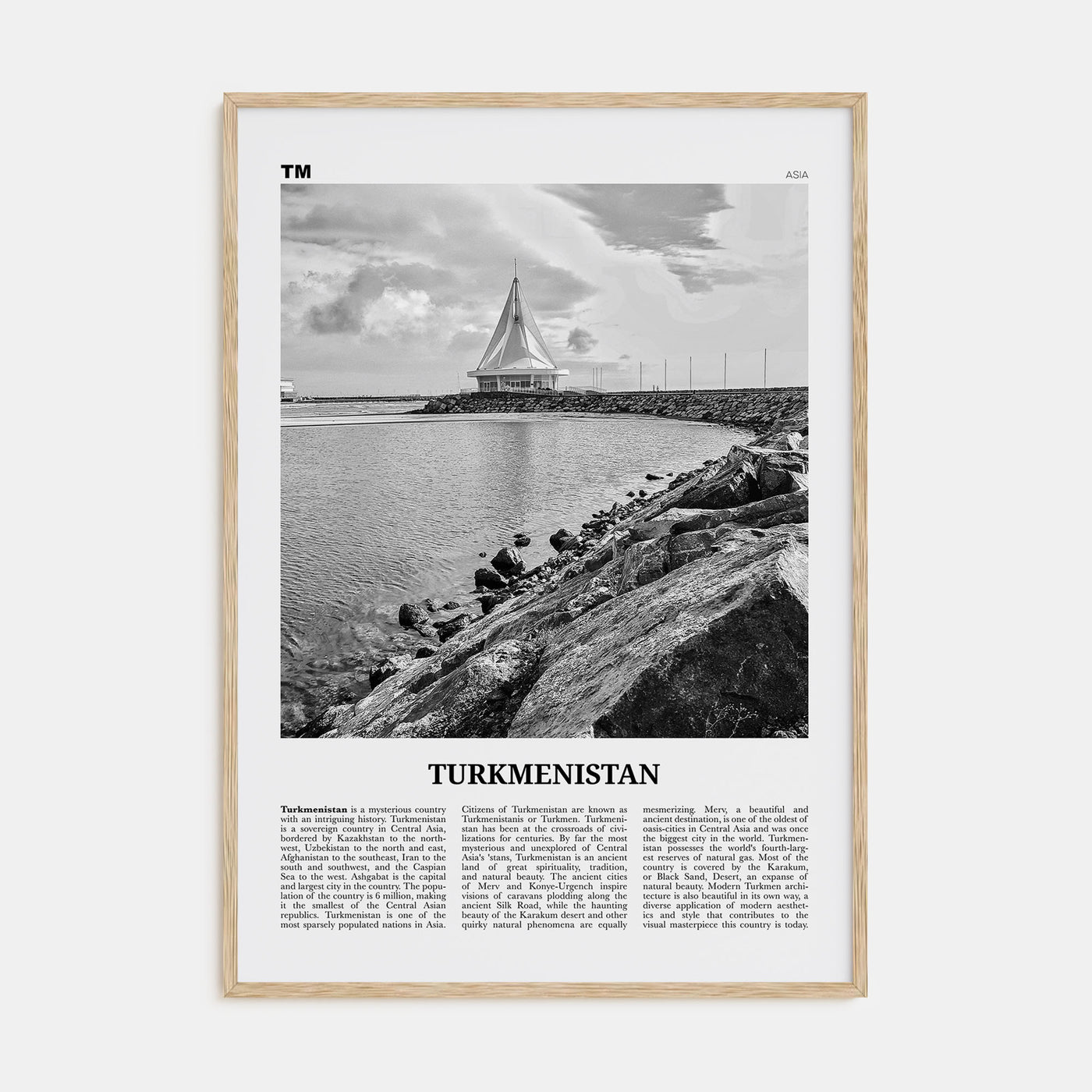Turkmenistan Travel B&W Poster