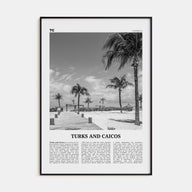 Turks and Caicos Islands Travel B&W Poster
