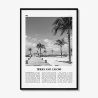 Turks and Caicos Islands Print Black and White, Turks and Caicos Wall Art, Turks and Caicos Poster, Turks and Caicos Photo