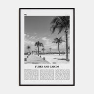 Turks and Caicos Islands Travel B&W Poster