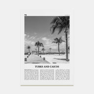 Turks and Caicos Islands Travel B&W Poster