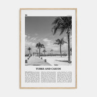 Turks and Caicos Islands Travel B&W Poster
